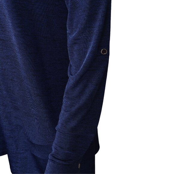 Joseph Ribkoff Royal Blue Zipper Front Blouse Tunic Top Asymmetrical Size 12 - Picture 4 of 9